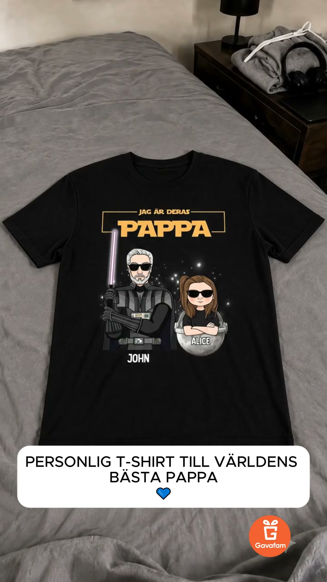 En personlig t-shirt till pappa på fars dag