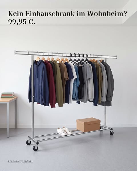 Kleiderständer auf Rollen · 99,95 €