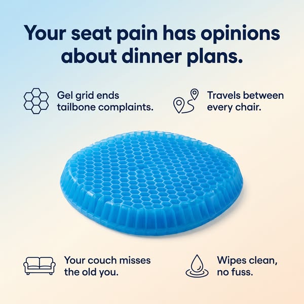 CloudCushion™ Gel Seat Cushion — Egg-Drop Pressure Relief for Office, Car & Home