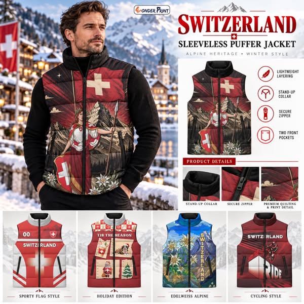 Switzerland Sleeveless Puffer Jacket