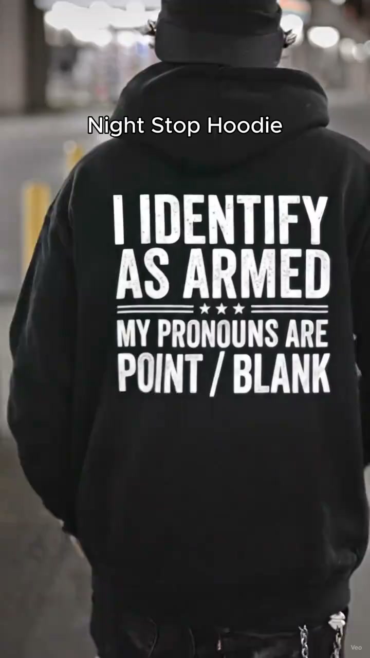 Men's Black "I Identify As Armed" Back-Print Hoodie