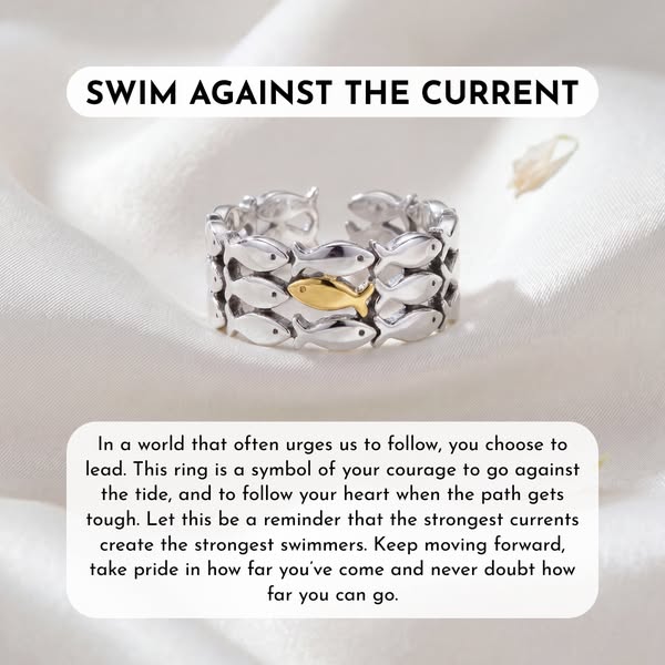 Swim Against the Current Ring