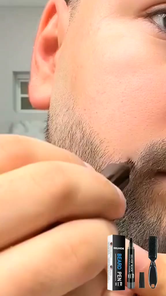 Beard Filler Pen 2-Piece Set with Brush Waterproof & Long-Lasting for Men