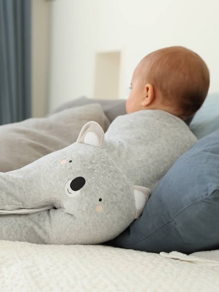 DÍAS SIN IVA + ENVÍO GRATIS | Pelele «Koala» de terciopelo para bebé gris jaspeado