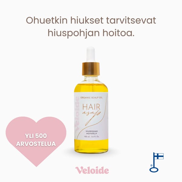 Ohuetkin hiukset tarvitsevat hiuspohjan hoitoa.