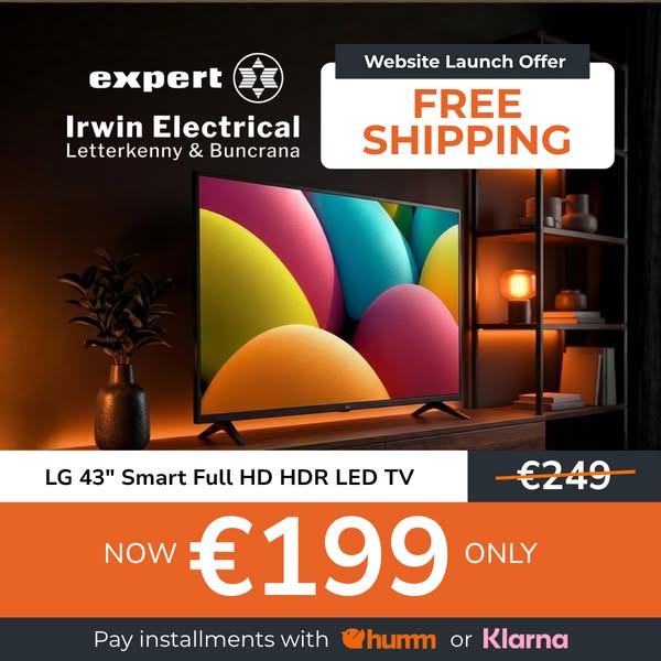 LG 43" Smart TV — Now €199