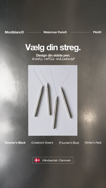 The Pen | Designkuglepen i stål | Håndsamlet i Danmark | Gratis refill