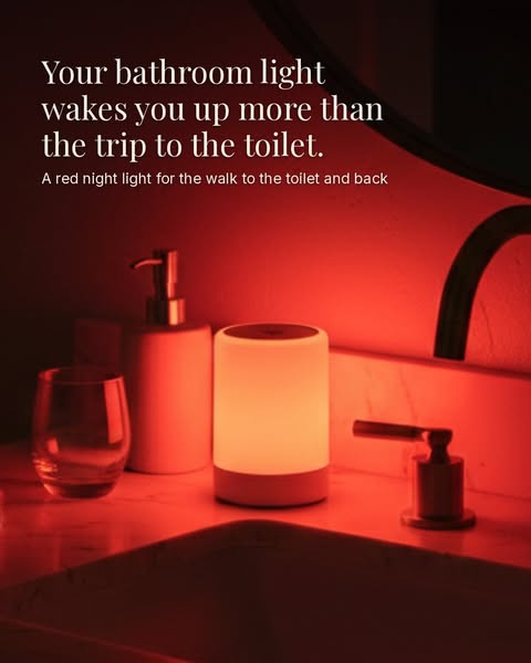 Leave the big light off. Take a red night light.