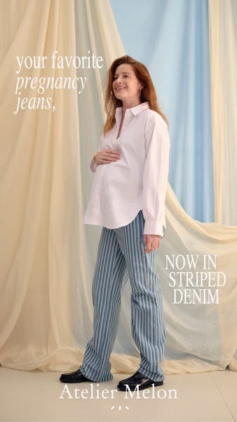 Gestreepte zwangerschapsjeans