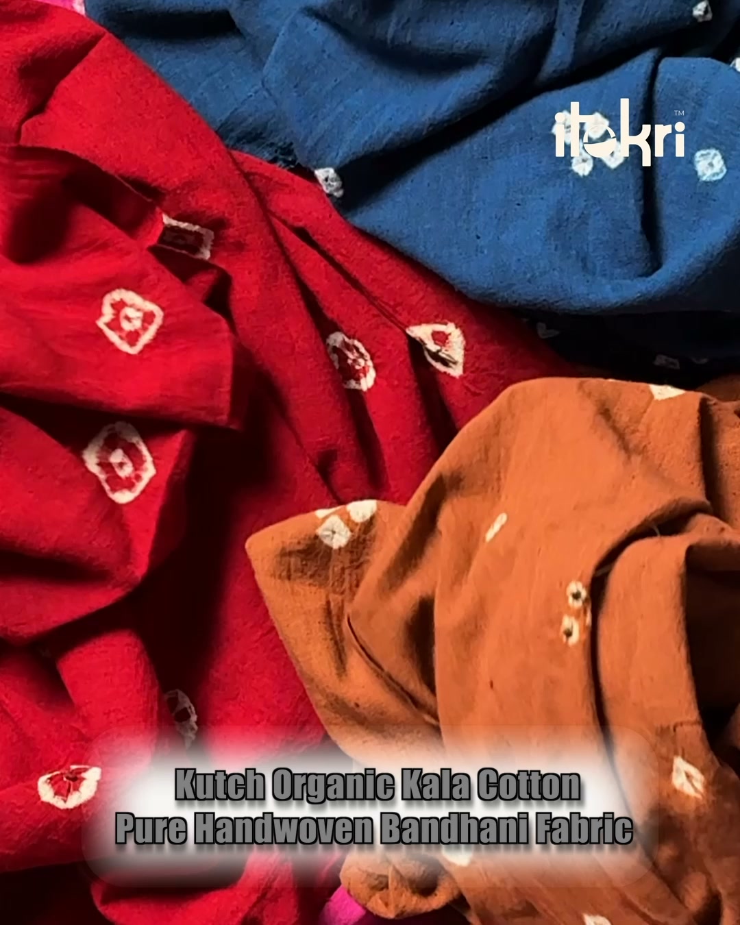 Every dot is a knot tied by hand, not a print. Kutch bandhani, shipped worldwide.