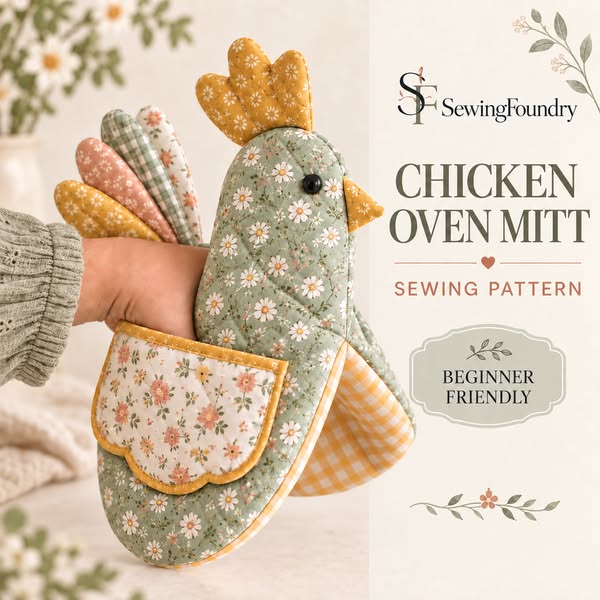 Farmhouse Chic Chicken Oven Mitt