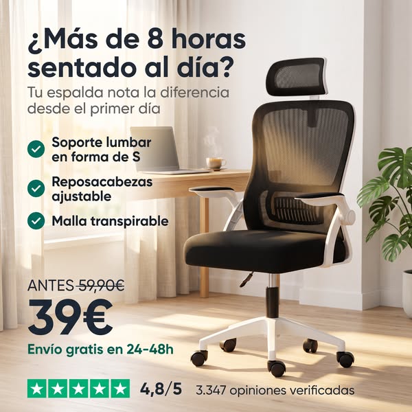 Silla Ergonómica de Oficina – Solo 39,00 €
