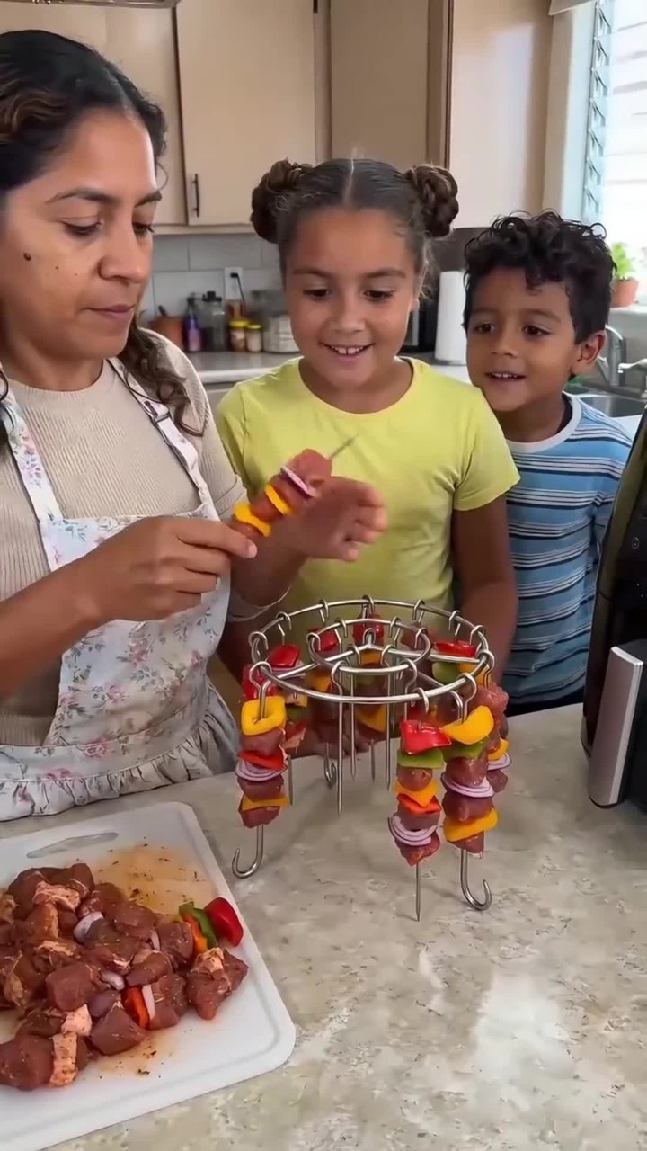 Spießgestell aus Edelstahl für Heißluftfritteusen