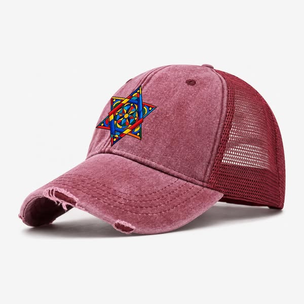 Star Of David Geometric Bauhaus Trucker Hat | Pandaize