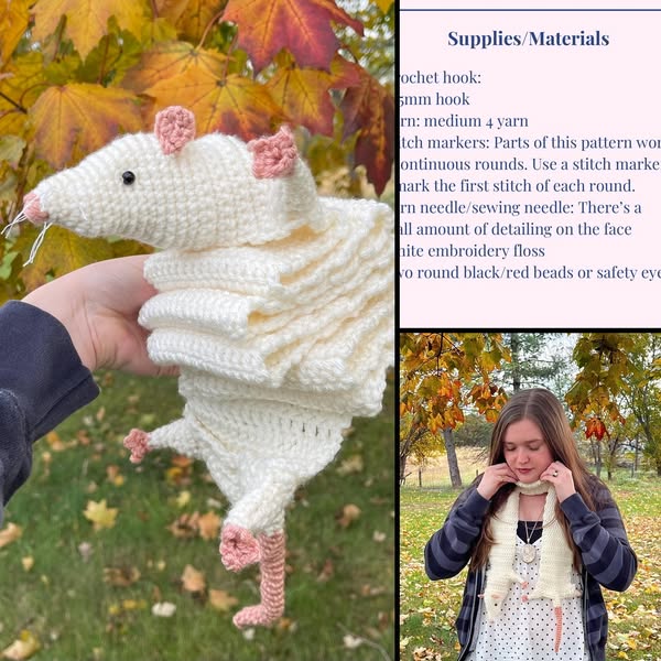Curious Rat Neck Wrap Crochet Pattern