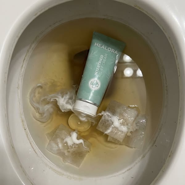 I flushed my intertrigo cream.