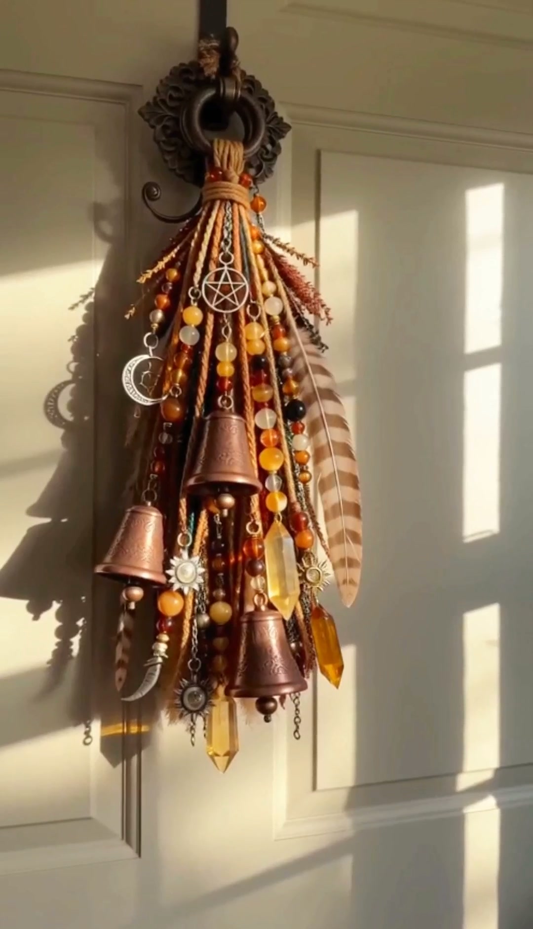 Witchy Door Charm | Bells, Crystals & Celestial Hanging Decor