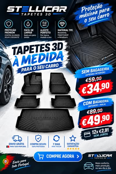 Tapetes 3D à Medida para o Seu Carro