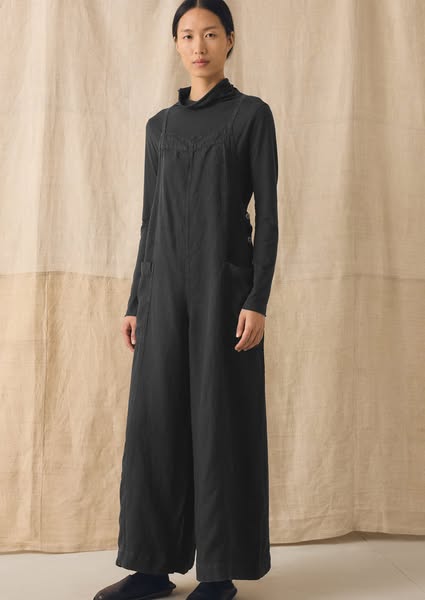 Garment Dyed Linen Pocket Jumpsuit | Black Pepper