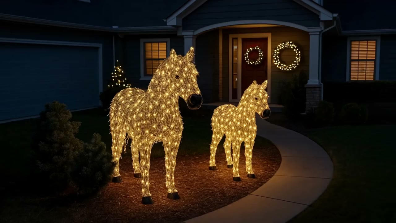 Verlicht paardenduo – warme kerstmagie voor je huis