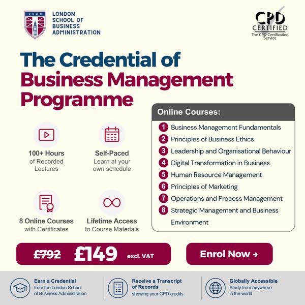 Business Management Programme – Just £149 (excl. VAT)