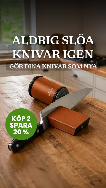 Årets knivslip 2025, nu till super-rea. Gör det till en fröjd att stå i köket! Förvandla alla dina knivar hemma till proffsverktyg