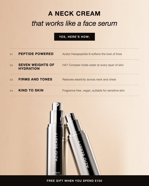Lift Factor Neck & Chest Cream | Firming decolletage treatment | Azio Beauty