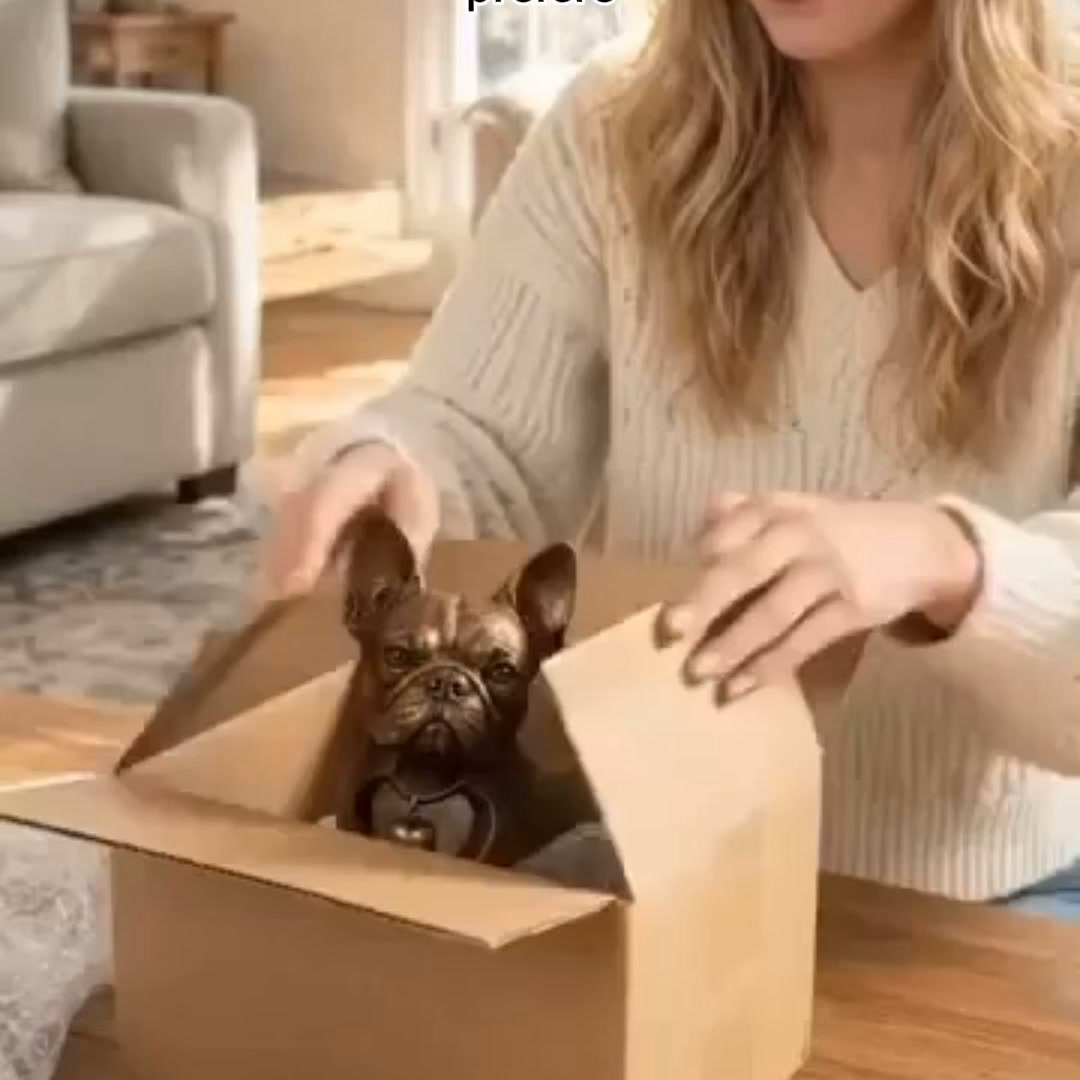 Sculpture de Bouledogue Français de style rétro classique – Un véritable coup de cœur