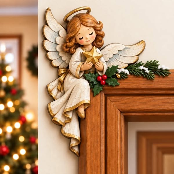 Décoration d’angle de cadre de porte de Noël Peekaboo – Personnage de Noël en 3D - Santa Claus / Left Side
