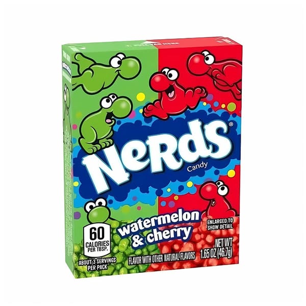 Wonka Nerds Watermelon and Cherry, caramelle ad anguria e ciliegia da 46.7g