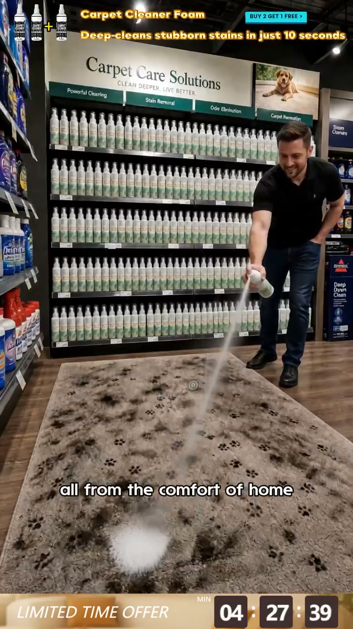 Erase Stains Instantly! No-Scrub Deep Clean Carpet Spray