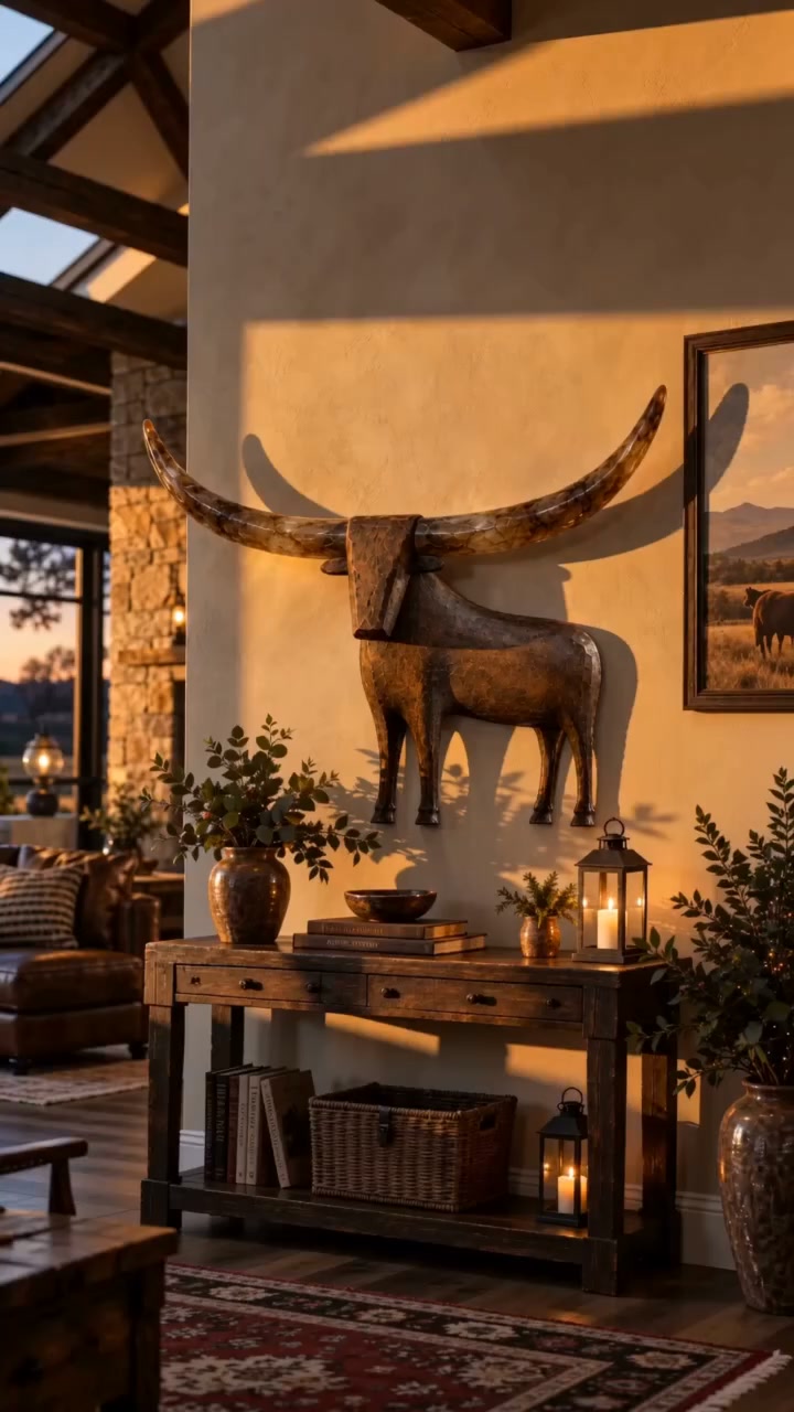 Illuminated Longhorn Wall Sculpture – Rustic Western LED Wall Decor