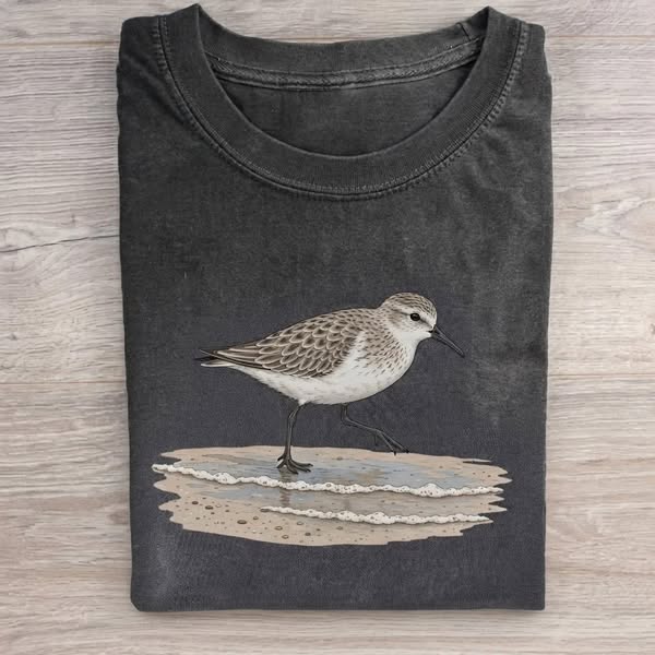Sandpiper Shore Bird Beach Illustration T-Shirt