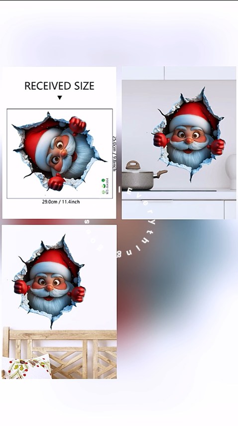 "Santa's Breaking In!" Creative Christmas Wall Stickers