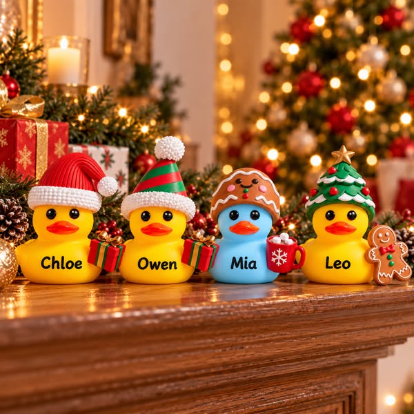 Custom 3D‑Printed Christmas Duck Figurine
