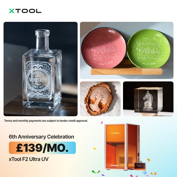 Create More with xTool F2 Ultra UV from £139/Month