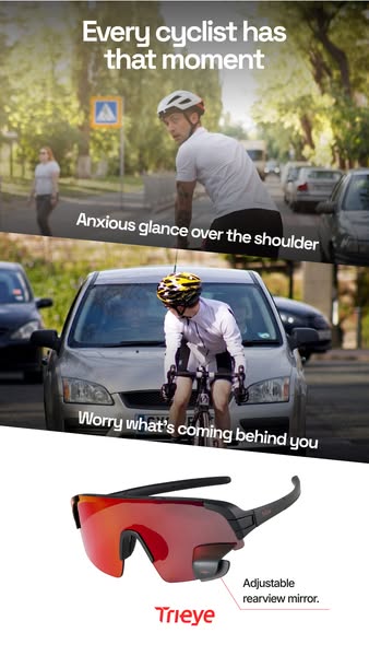 Eyewear with integrated rearview mirror