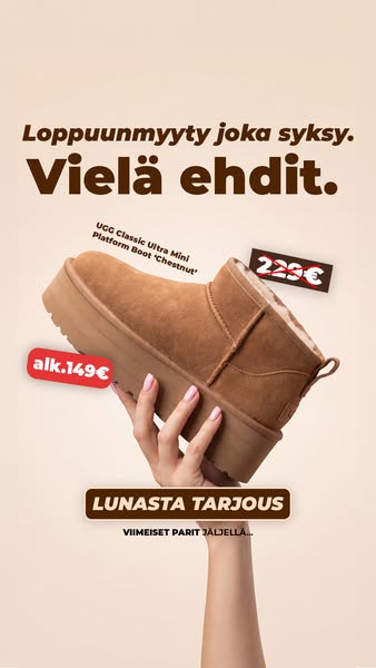 UGG Classic Ultra Mini Platform alk. 149€.