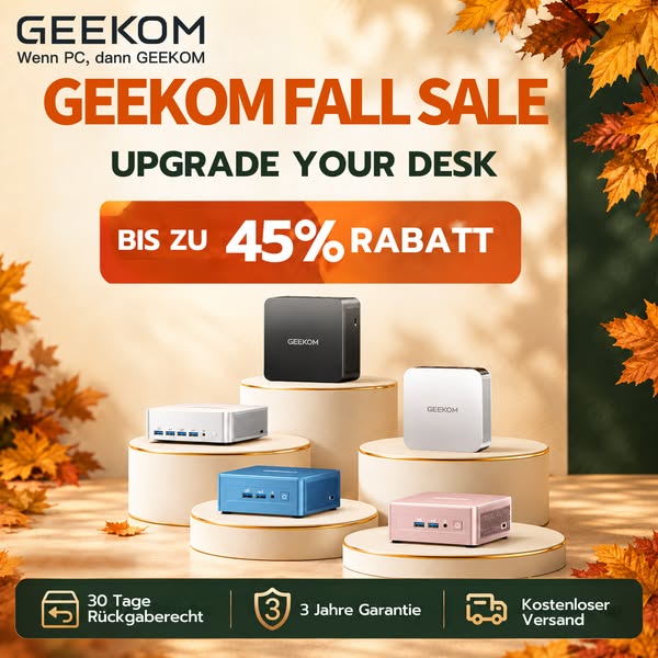 GEEKOM Herbst-Sale: Bis 45% sparen