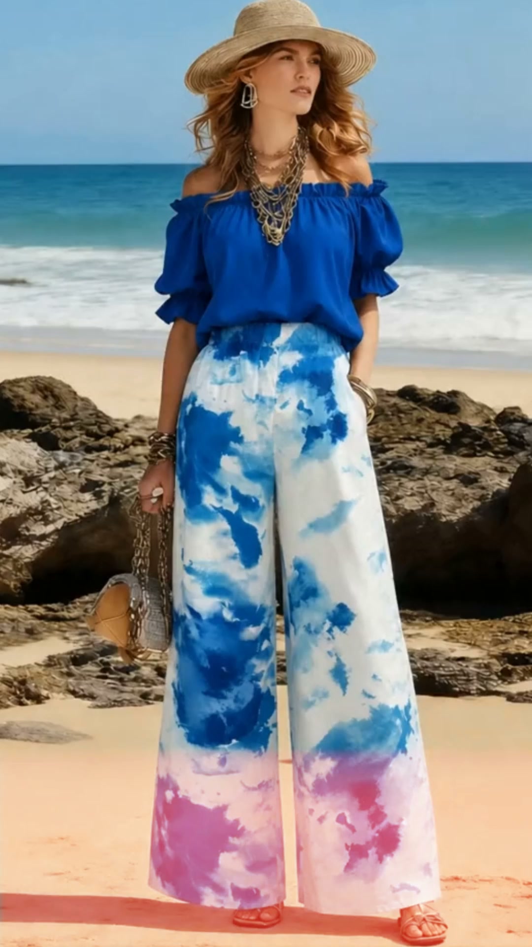 Estampa em diferentes tons de azul