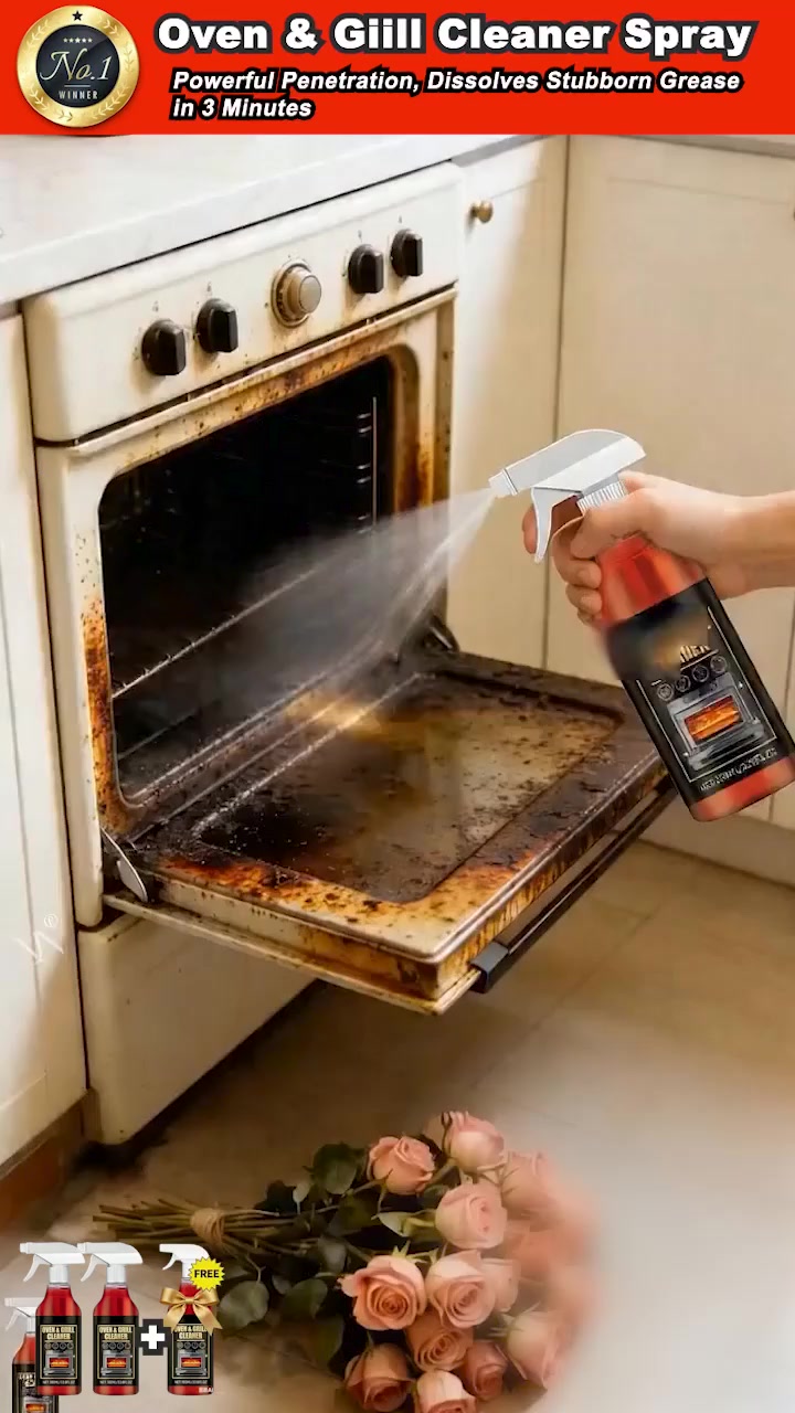 BUY 2 GET 1 FREE! Oven & Grill Cleaner Spray – Dissolves Grease in 5 Mins, No Scrubbing & Eliminates Odors 21 Reviews