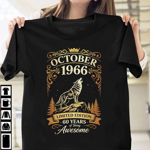 October 1966 60th Birthday Wolf Shirt – Limited Edition