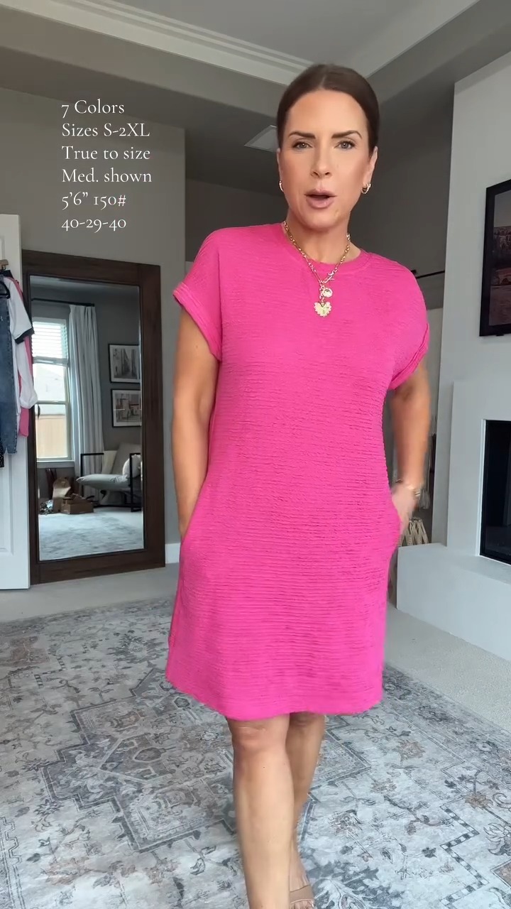 2026 New Women's Lightweight Summer Short Sleeve Pocket Dress
