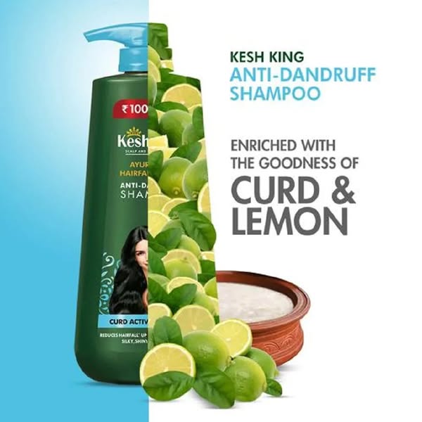 Kesh King Anti-Dandruff Shampoo With Goodness Of Curd, Lemon & Neem-Pack Size-600 ml$22.67
