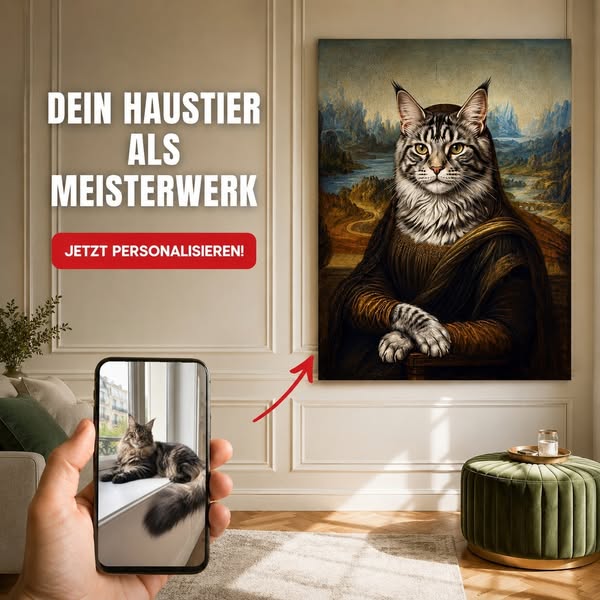 Dein Haustier als Mona Lisa – Poster & Leinwand | Lil Snouts