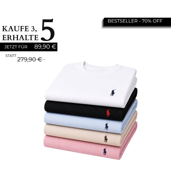 5 T-Shirts für 89,90 €