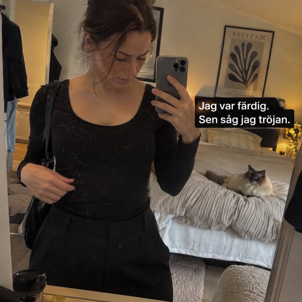 Ta på dig svart utan katthår