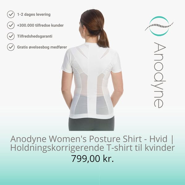 Anodyne Women's Posture Shirt - Hvid | Holdningskorrigerende T-shirt til kvinder