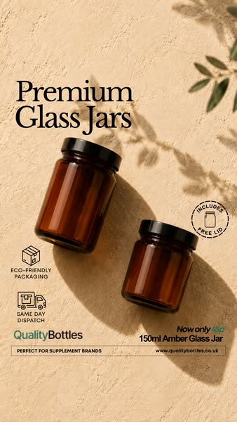 150ml Amber Glass Jar | Quality Bottles