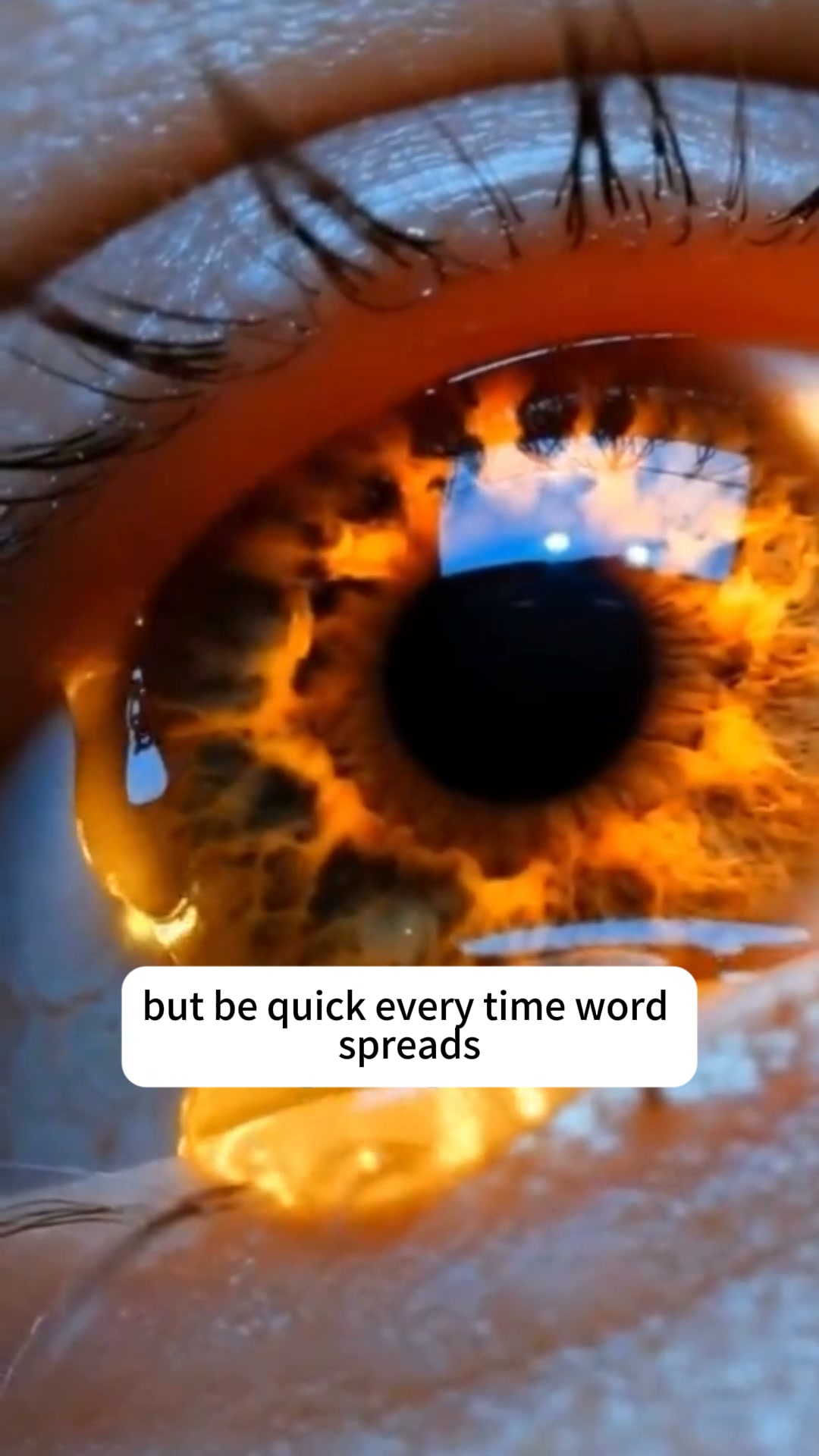 Your eyes are screaming. Are you listening?